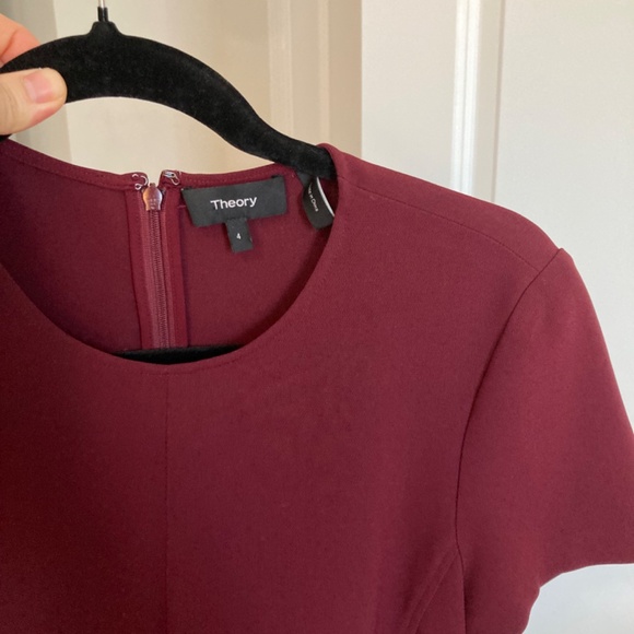Theory Modern Seamed Shift Dress Mulberry Size 4 NWOT - Picture 5 of 6